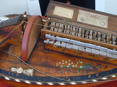 Keybox detail of original 1892 Nigout Hurdy Gurdy from Chris Allen and Sabina Kormylo collection