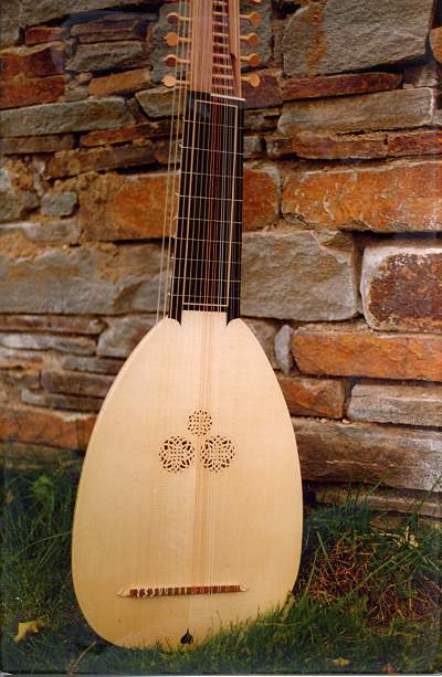 Front view of Tieffenbrucker Archlute by Chris Allen and Sabina Kormylo